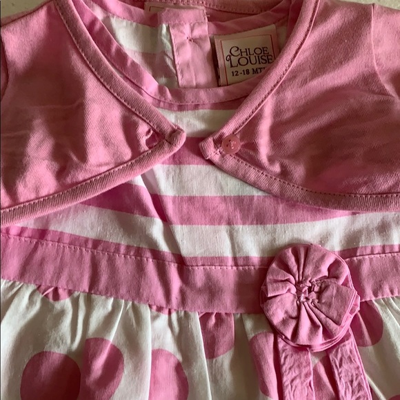 Chloe Louise Cotton Polka Dot Dress & Shrug 12-18m - Picture 2 of 8